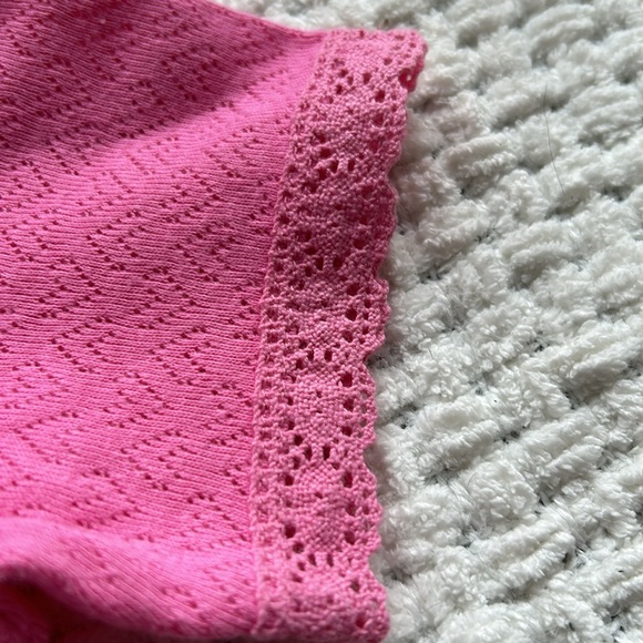 Oilily NWT pink pointelle short sleeved shirt with bunny detail size 98 (3-4) - Picture 10 of 11